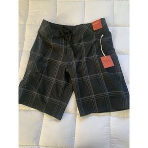 Mossimo Mens Swim Shorts Black Plaid size 32 New